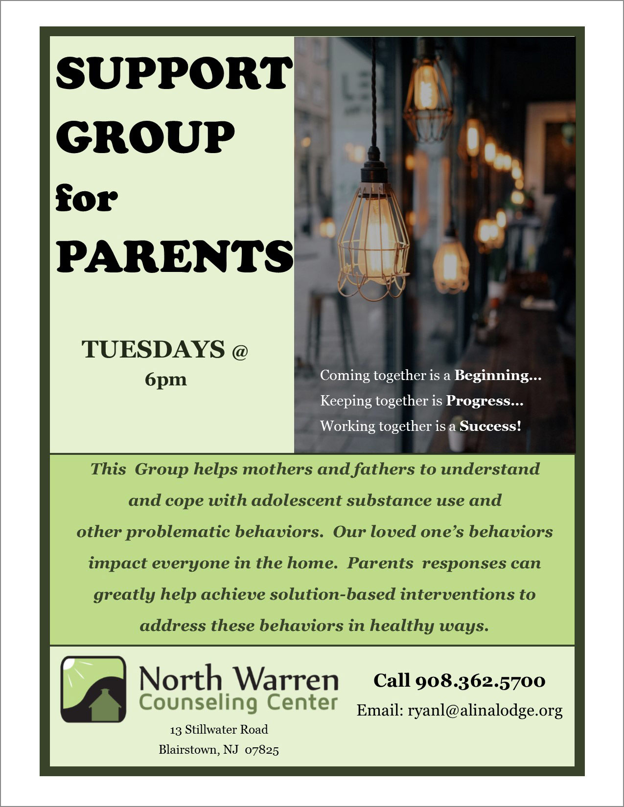north warren counseling center parent's support group